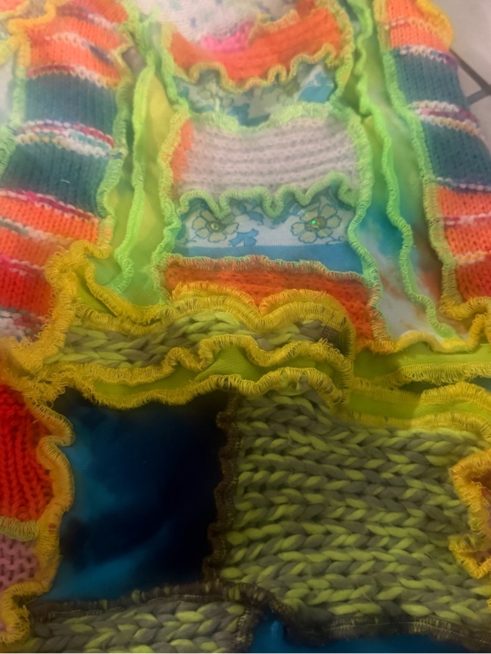 Backless Crochet Halter Dress - Neon Multi - Picture 4 of 8